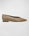 Vince Isabel Pointed Toe Flat In Safari Beige Leather