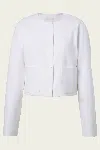 Vince Italian Cotton Collarless Jacket In Optic White (copy)
