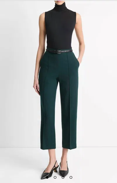 Vince Italian Flannel Mid-rise Easy Pull-on Pant In Sea Onyx In Green