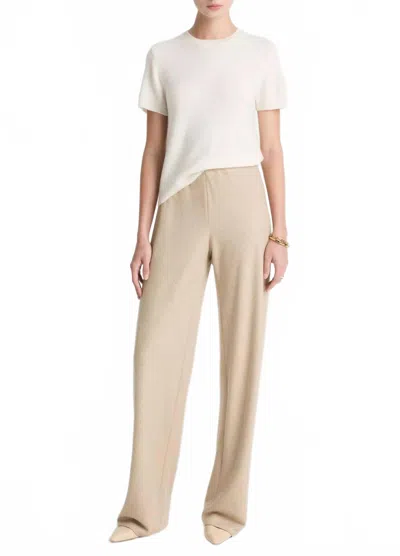 Vince Italian Wool-blend High-waist Bias Pant In Oatmeal In White