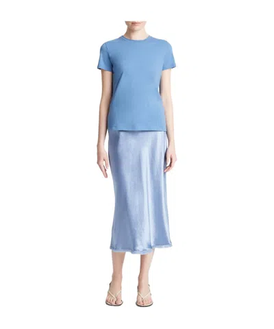 Vince Item O-neck Short-sleeved T-shirt In Cadet Blue