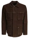 Vince Collared Flap Pockets Long Sleeves Jacket In Brown