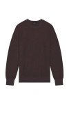 Vince Jacquard Long Sleeve Crewneck Sweater In Brown