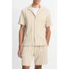 Vince Jacquard Stripe Knit Camp Shirt