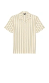 Vince Jacquard Stripe Button Down Terrapin Combo
