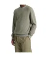 Vince Men's Geometric Jacquard Sweater In Olive/heather Gray