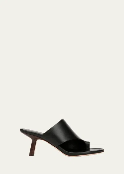 Vince Women's Jasper 65mm Leather Open-toe Mules In Black