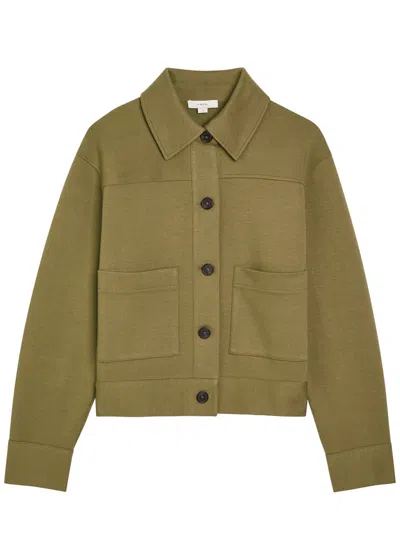 Vince Jersey-knit Jacket In Green