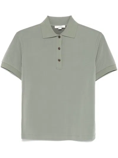 Vince Jersey Polo Top In Green