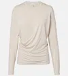 Vince Draped Stretch-jersey Top In White