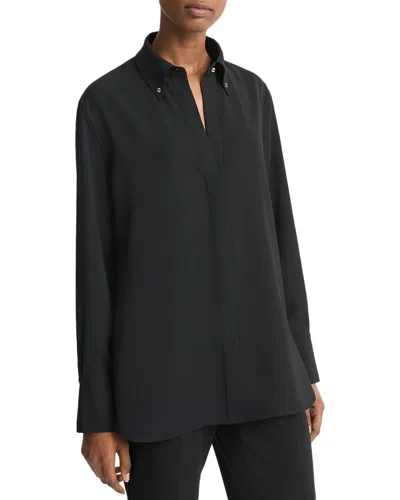 Vince Jewel Collar Point Shirt In Black