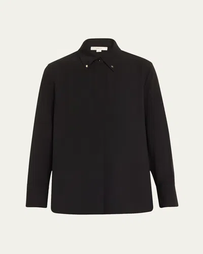 Vince Jewel-embellished Button-down Shirt In Black