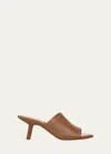 Vince Joan Glove Leather Slide Sandals In Peanut Brown Leather