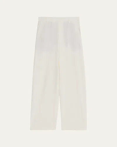 Vince Joan High-rise Pull-on Linen Pants In White