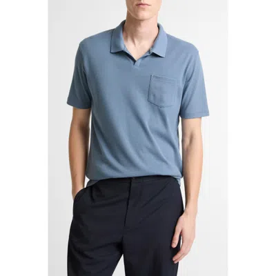 Vince Johnny Collar Polo In Blue