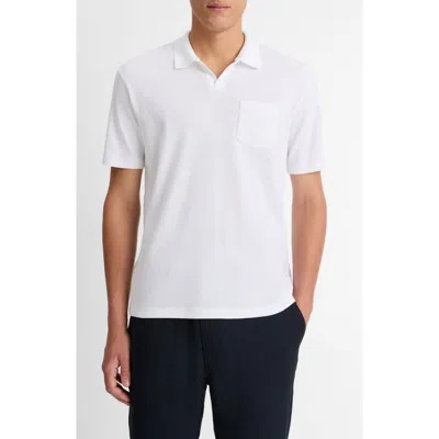 Vince Johnny Regular Fit Mesh Polo Shirt In Optic White