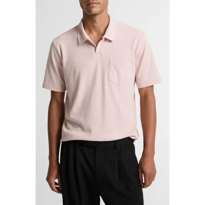 Vince Johnny Collar Polo In Pink