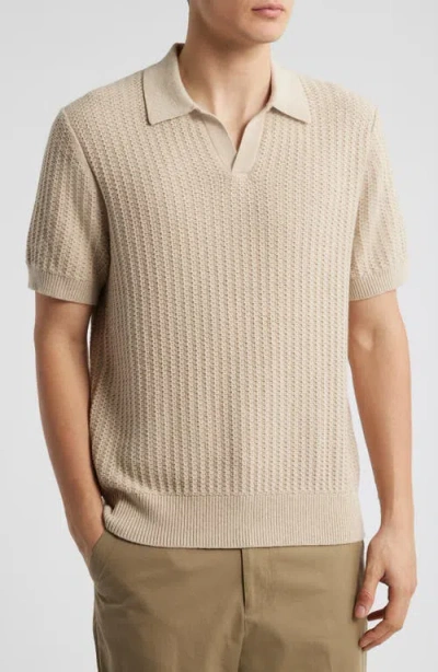 Vince Johnny Collar Sweater In Neutral