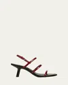 Vince Josie Slingback Sandal In Red Currant Croc Print Leather