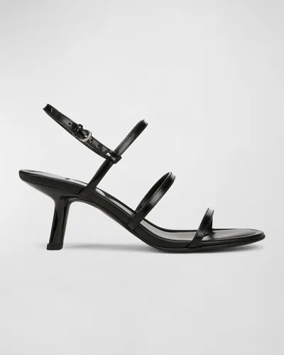 Vince Josie Leather Slingback Sandals In Black