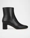Vince Kellan Leather Ankle Boots In Black