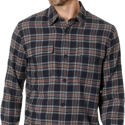 Vince Kingston Plaid Long Sleeve Flannel Button Down In Black