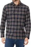 VINCE KINGSTON PLAID LONG SLEEVE FLANNEL BUTTON DOWN IN COASTAL/BRICKMAN RED