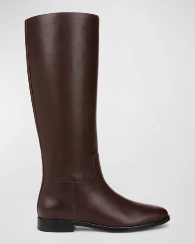 VINCE KNEE-HIGH CALF LEATHER BOOTS WIDE CALF
