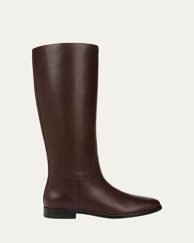 VINCE KNEE-HIGH CALF LEATHER BOOTS WIDE CALF