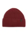 Vince Ribbed Knit Wool Beanie Hat In Red