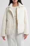 Vince Knit Collar Down Jacket In Neutral