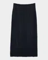Vince Knit Midi Skirt In Blue