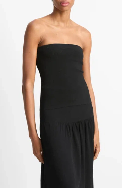 Vince Compact Sweater Tube Top In Black