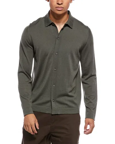 Vince Knit Wool & Cashmere-blend Shirt In Gray