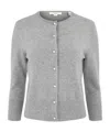 Vince Pearl-button Wool-blend Cardigan In Heather Mid Grey In Gray