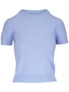 Vince Gestricktes T-shirt In Blau