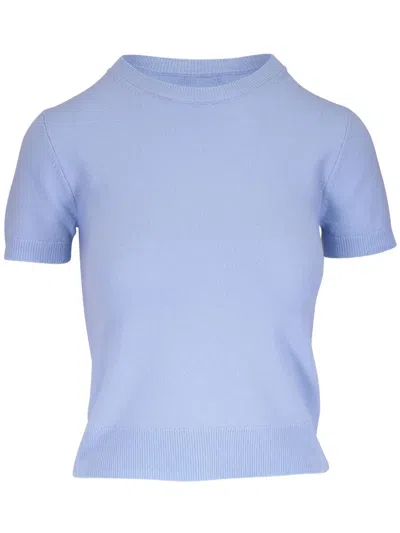 Vince Gestricktes T-shirt In Blau