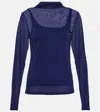 Vince Knitted Turtleneck Top In Blue