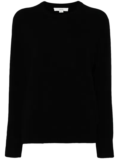 Vince Knitted Wool-cashmere Blend Sweater In Black