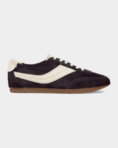 Vince La Runner Calf Hair Slip-on Sneakers In Purple