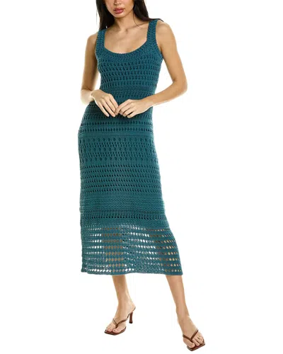 Vince Lace Crochet Dress In Blue