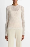 Vince Lace Mock Neck Top In Animal Print