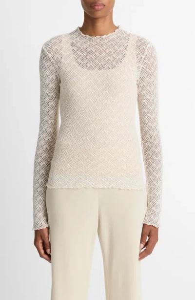 VINCE VINCE LACE MOCK NECK TOP