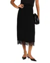 Vince Lace Paneled Skirt In Black In Black