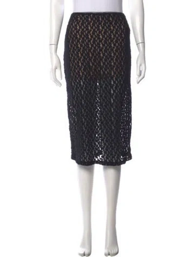 Pre-owned Vince Lace Pattern Midi Length Skirt In Black