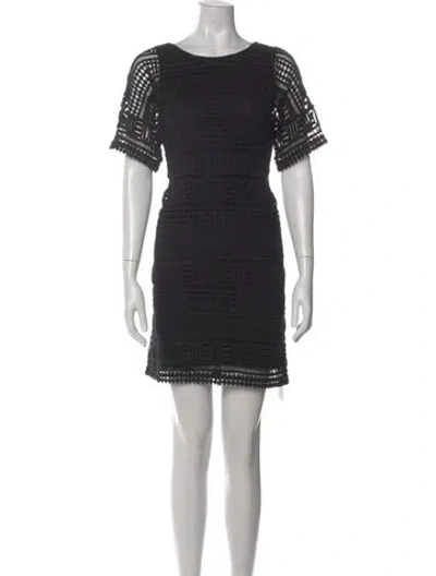 Pre-owned Vince Lace Pattern Mini Dress In Black