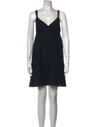 Pre-owned Vince Lace Pattern Mini Dress In Black
