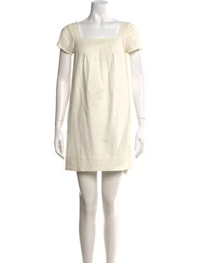Pre-owned Vince Lace Pattern Mini Dress In Neutral