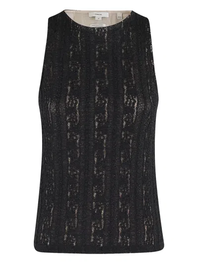 VINCE LACE-PATTERN VEST