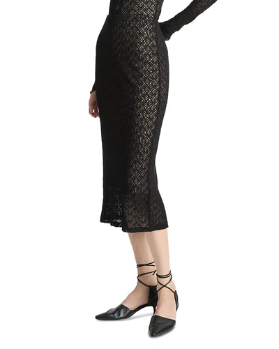 Vince Lace Midi Skirt In Black